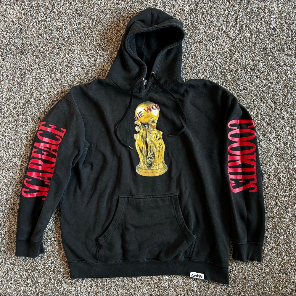 Black Hoodie with Red Accents